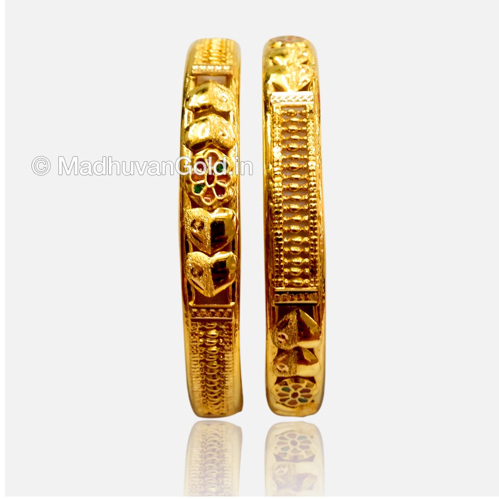 22k Gold Fancy Kada Bangles 2 Piece...