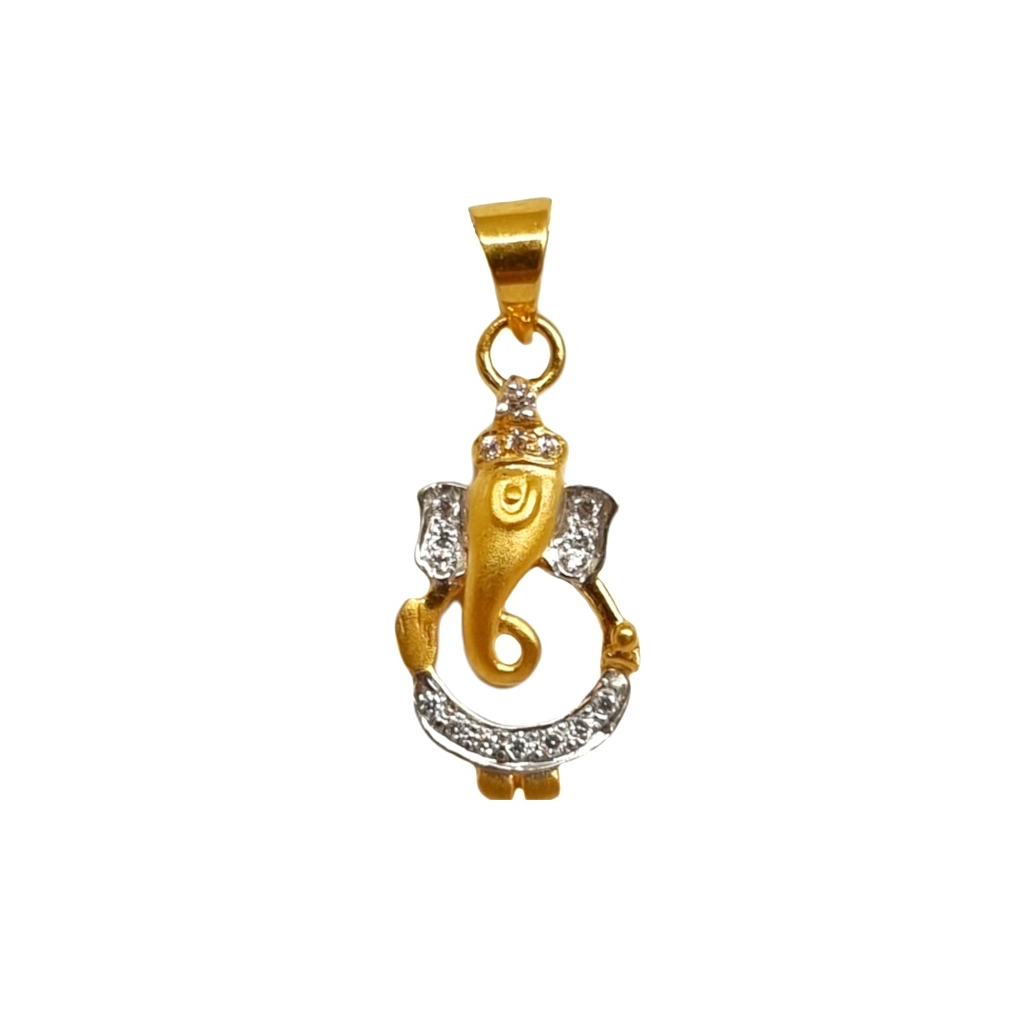 22k gold designer ganesh pendant mg...