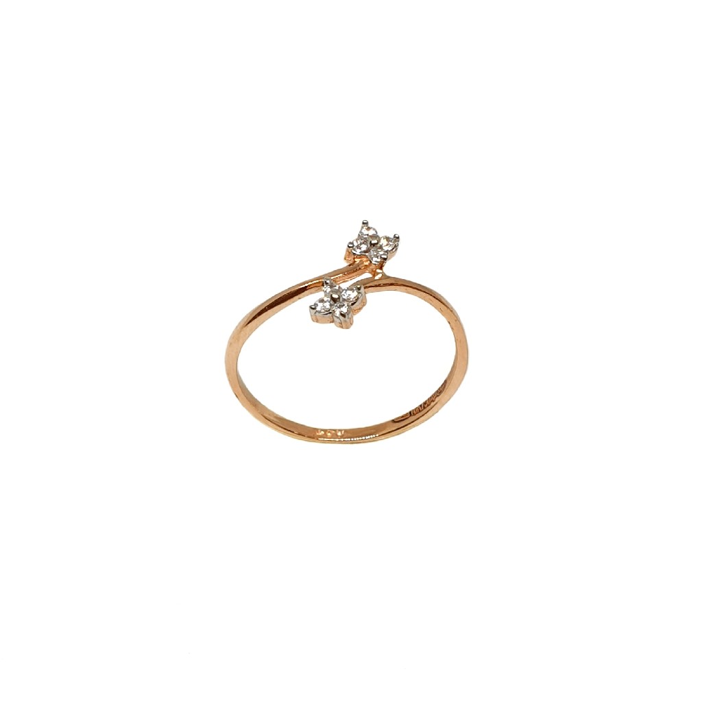 18K Rose Gold CZ Diamond Designer R...