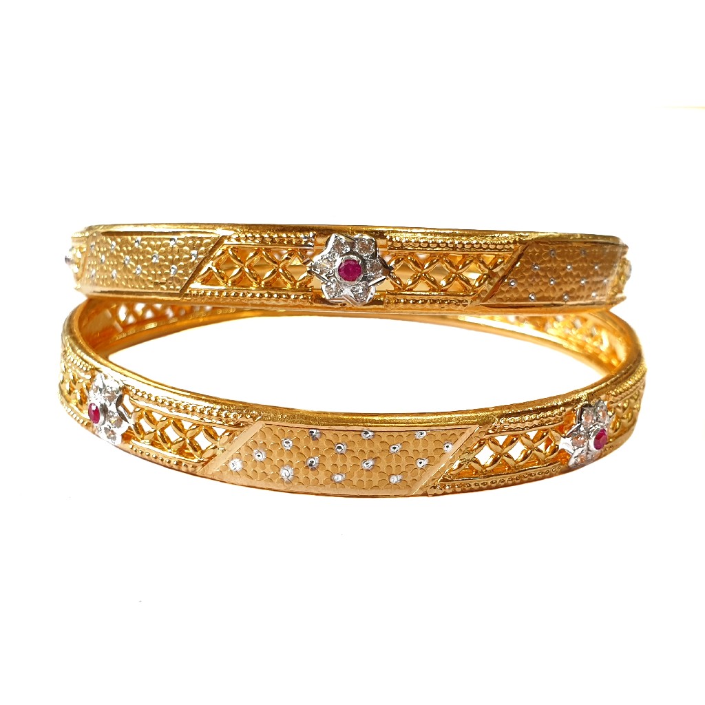 22K Gold Flower Shaped Designer Kad...