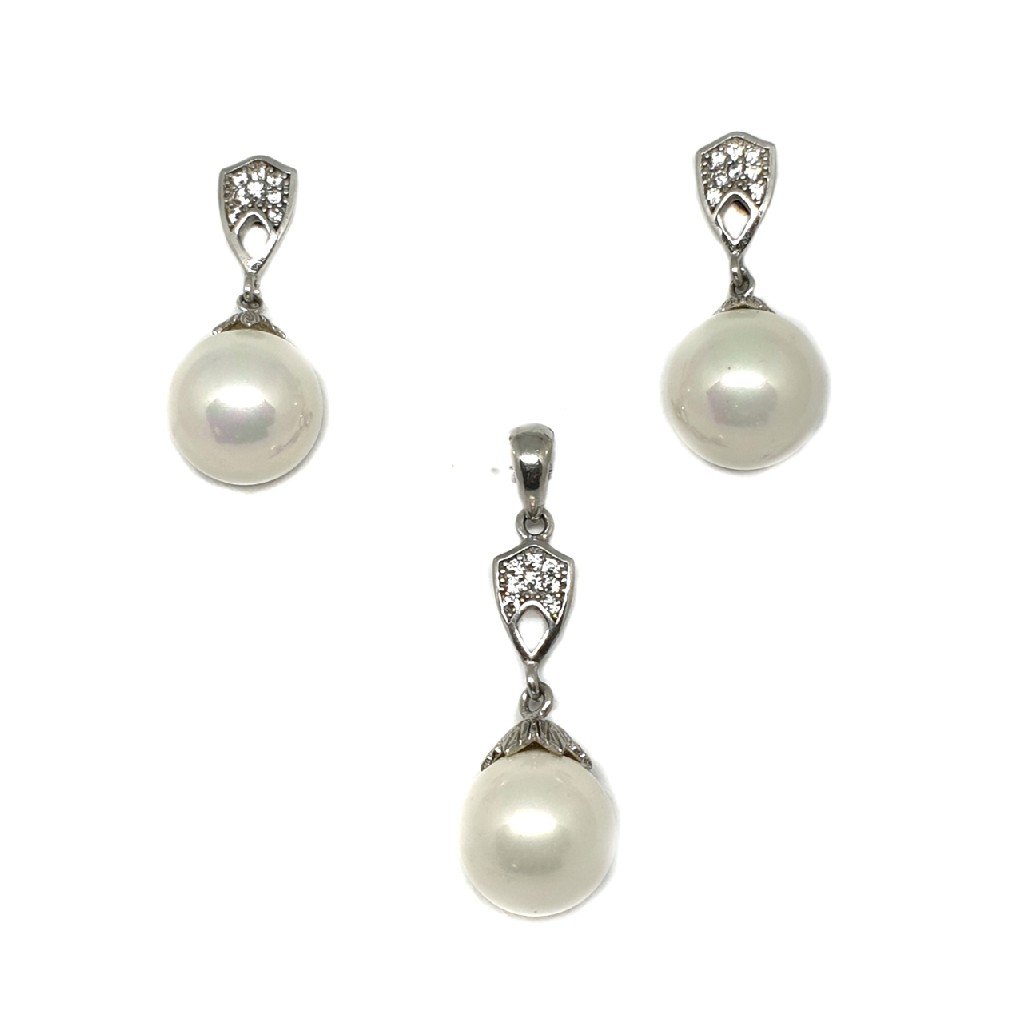 925 Sterling Silver Pearl Pendant Set MGA - PTS0018