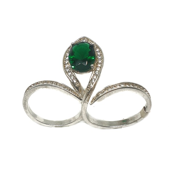 925 sterling silver green diamond D...