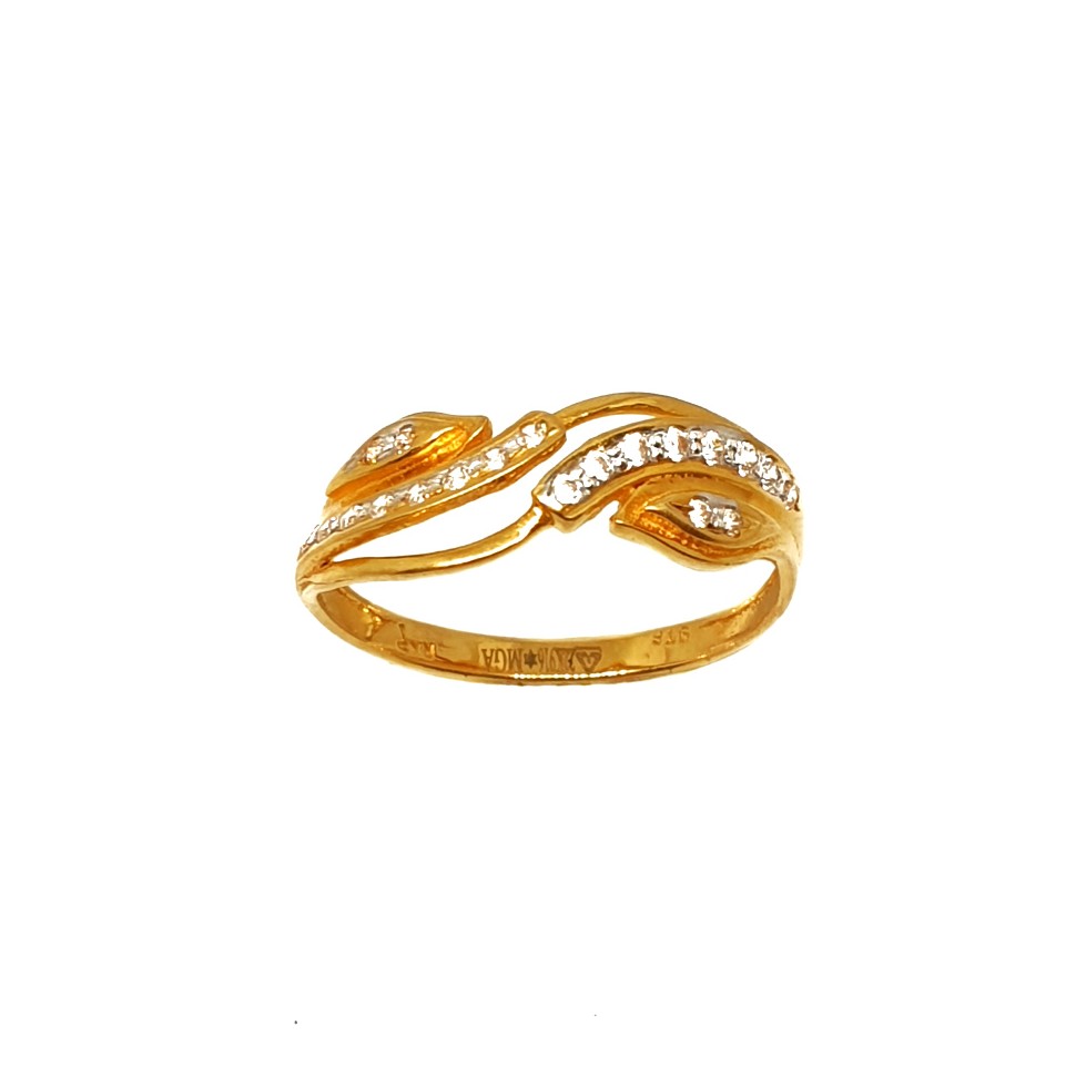 22K Gold Designer CZ Diamond Ring M...