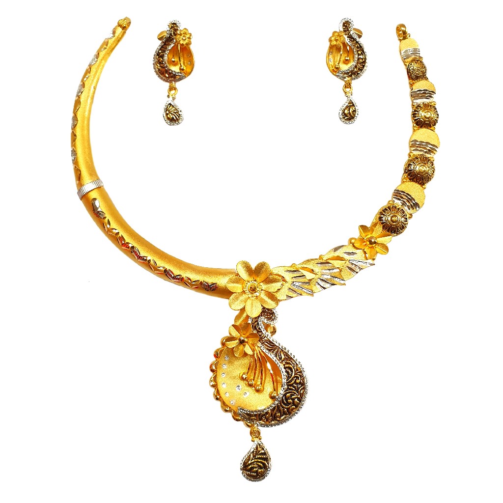22K Gold Designer Necklace Set MGA...