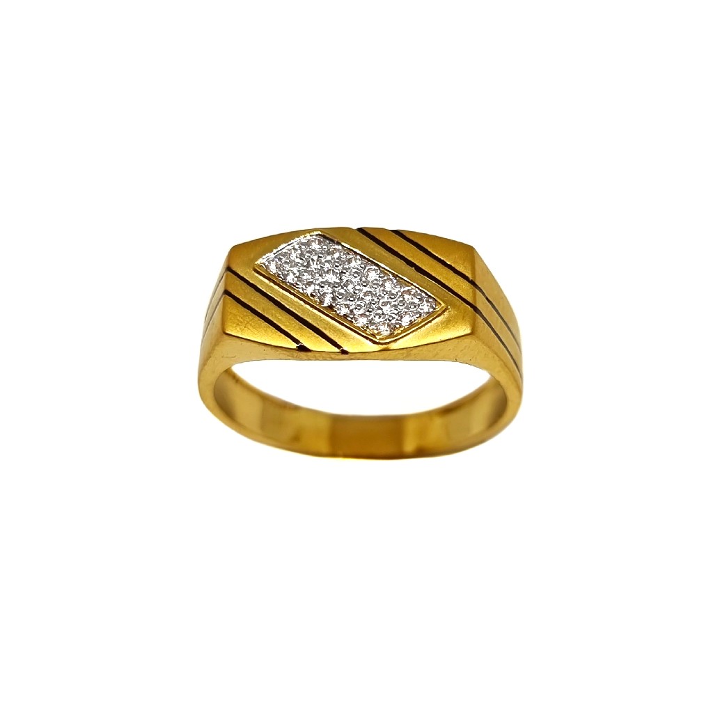 22K Gold Modern Oxidised Gents Ring...