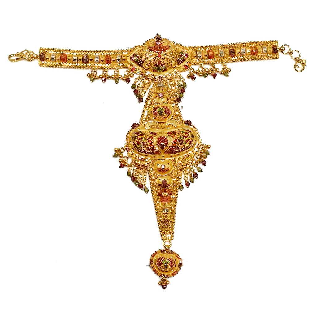 22k Gold Meenakari Designer Pocha B...