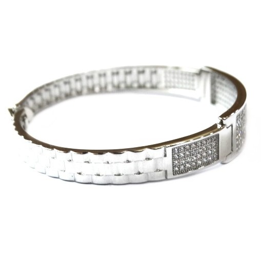 925 sterling silver gents om kada bracelet mga - brs0384