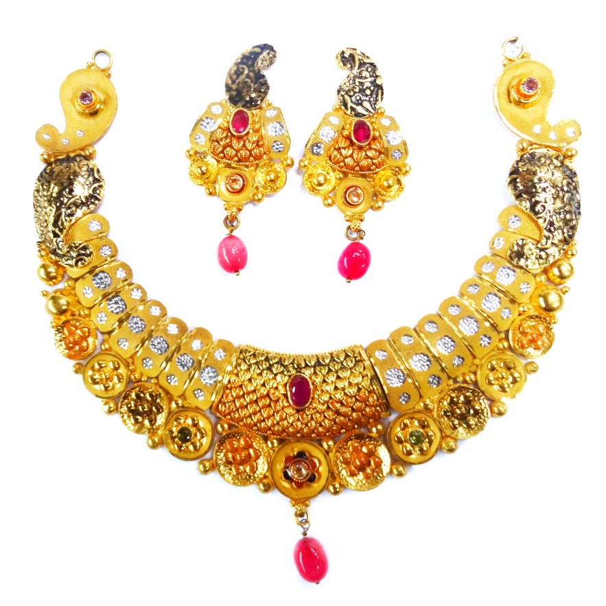 One gram gold forming necklace set...