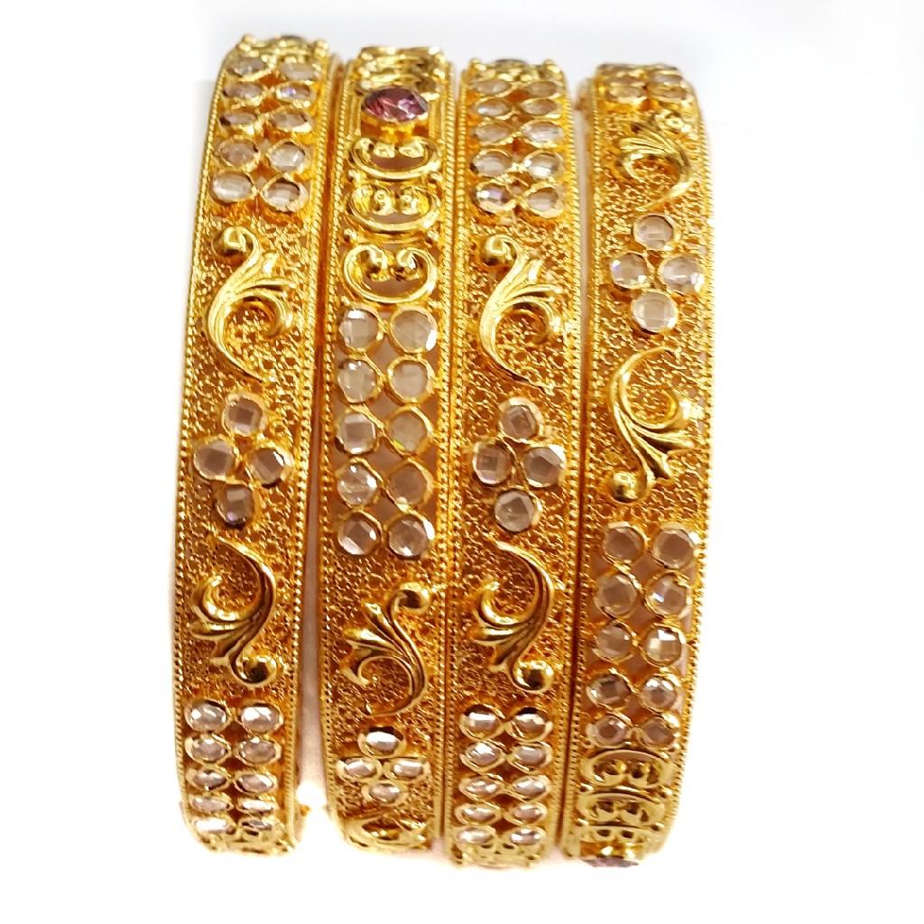 22k gold designer bangles kada 4 se...