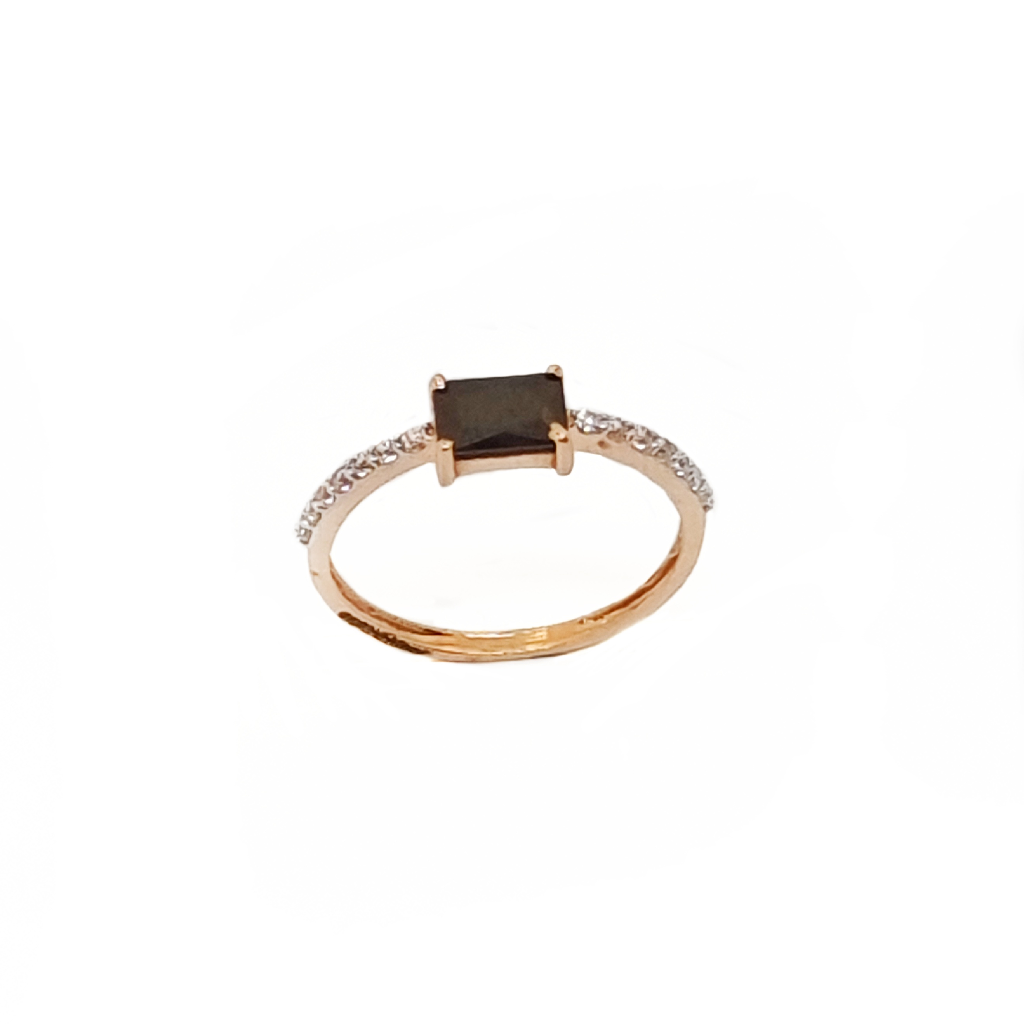 Black Stone Diamond 18K Rose Gold R...