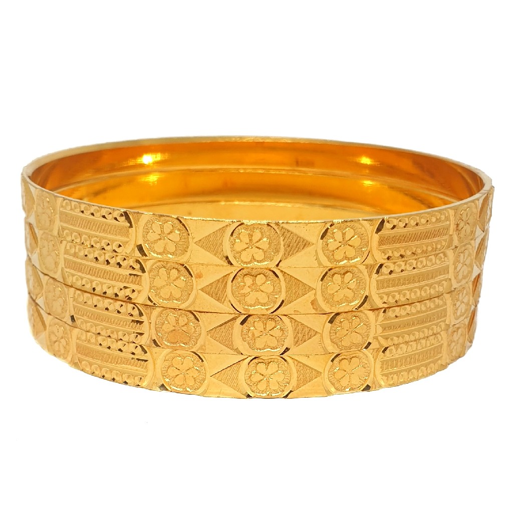 One gram gold forming plain bangles...