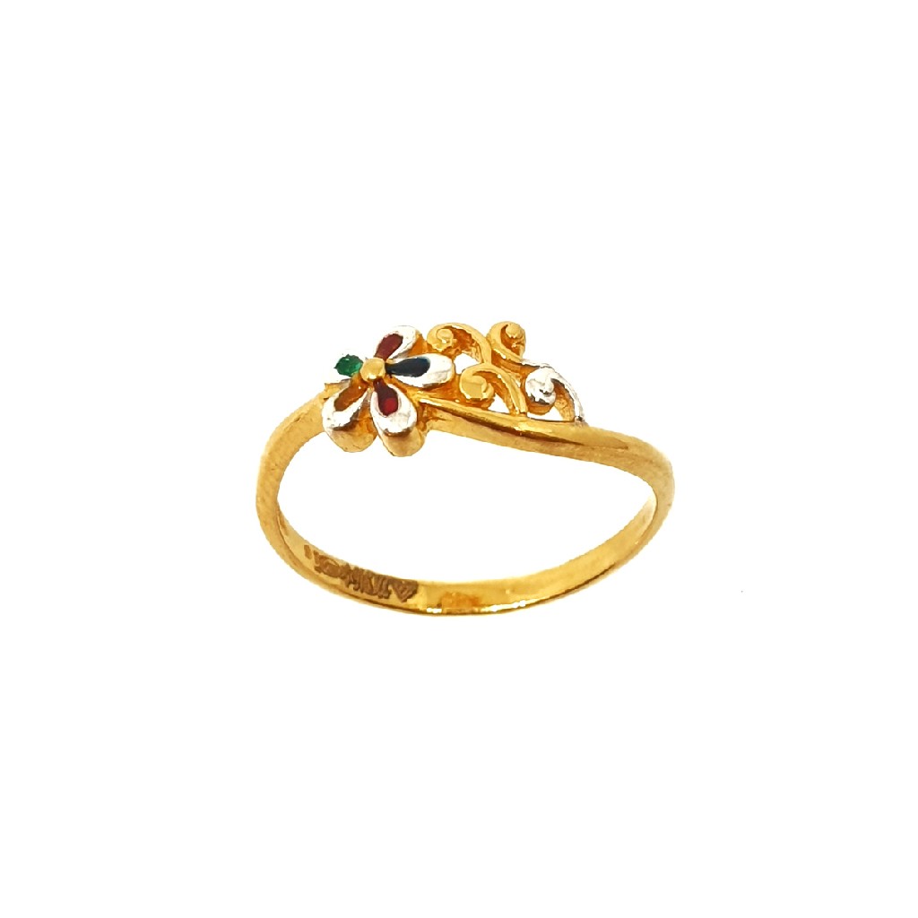 22K Gold Meenakari Ring MGA - LRG02...