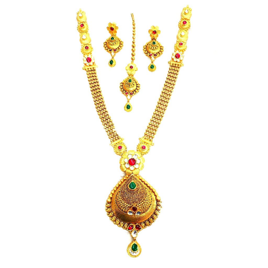 916 gold antique necklace set mga -...