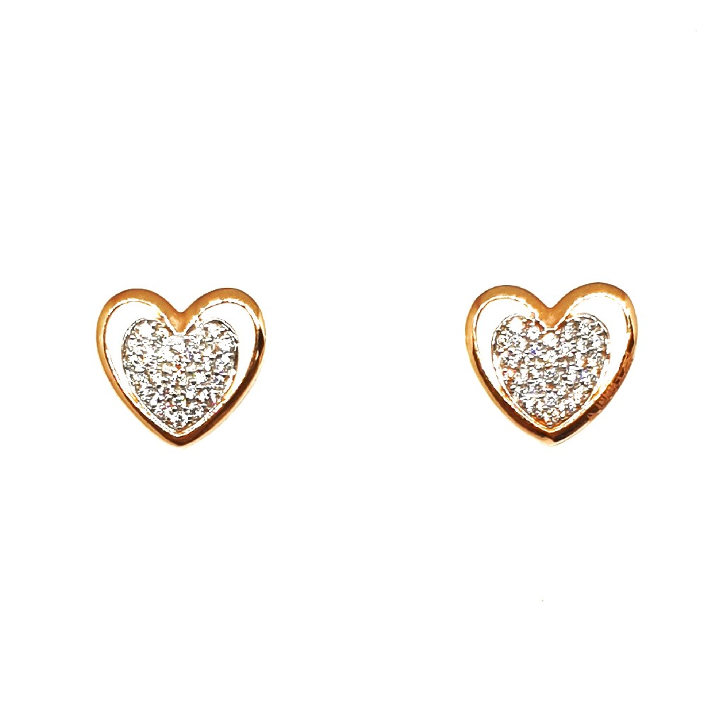 18K Rose Gold Heart Shaped Designer...