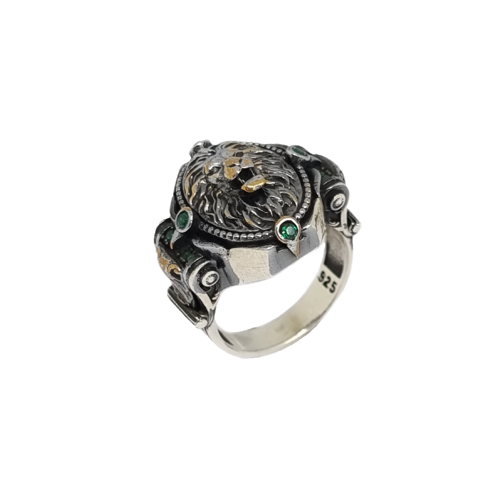 Ancient Lion Ring In 925 Sterling Silver MGA - GRS2613