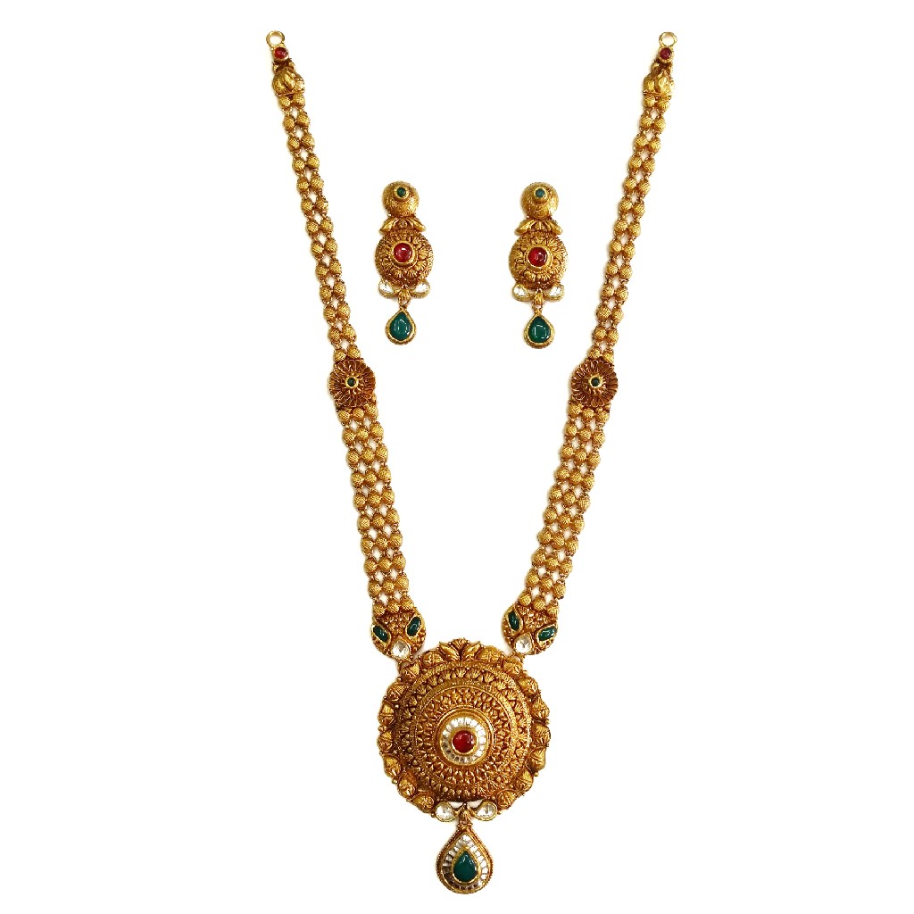 22k Gold Antique Round Shaped Neckl...