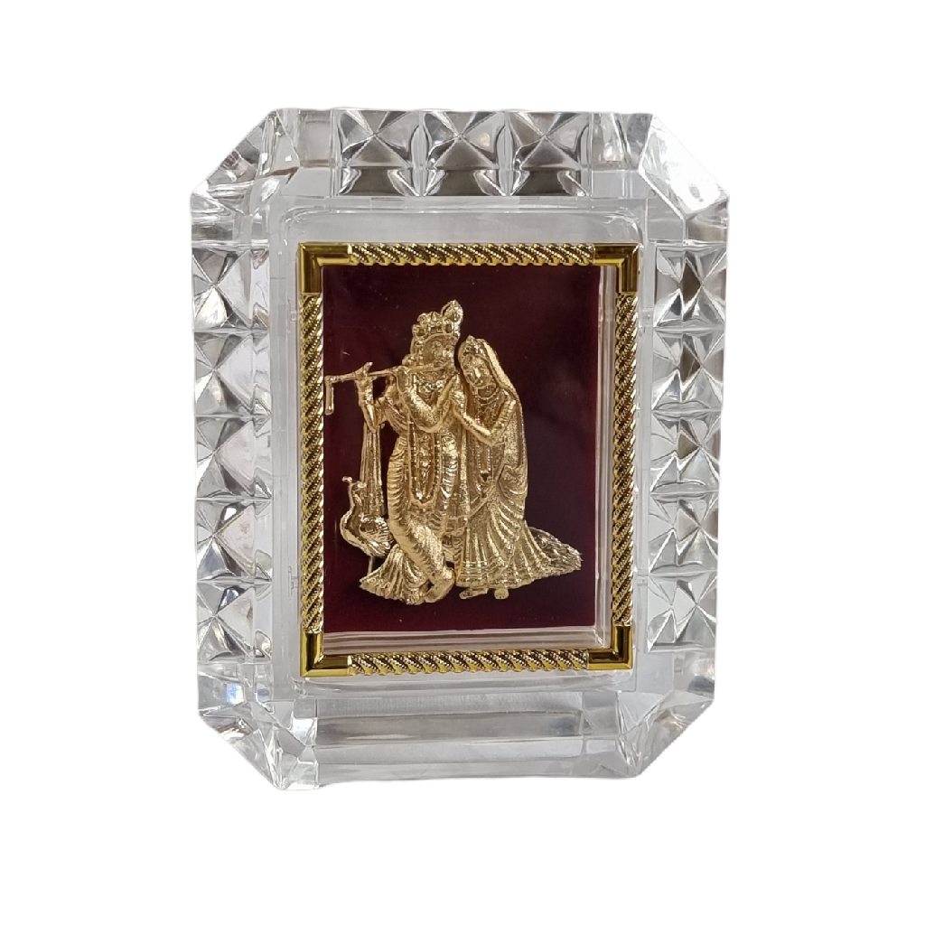 Radhe Krishna Crystal Frame In 24K...