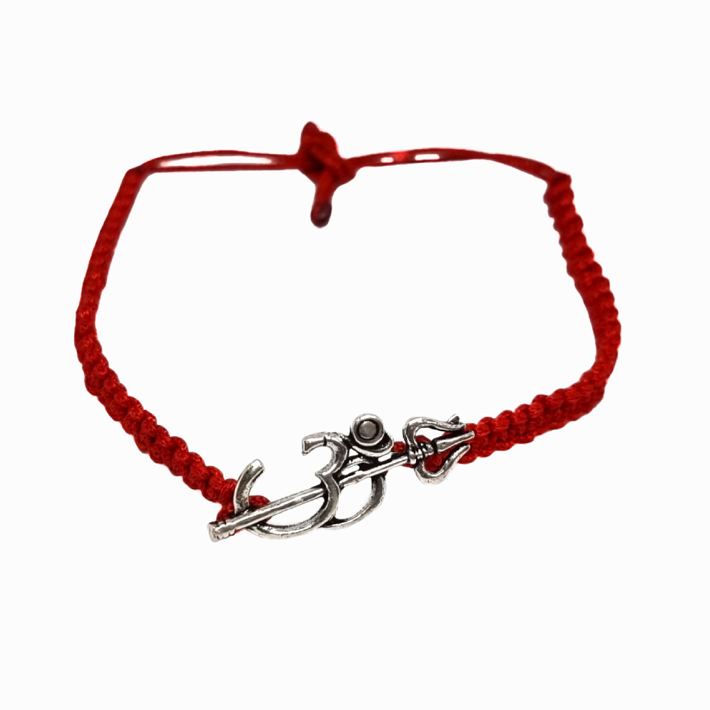 Om With Trishul Red Thread Rakhi In...