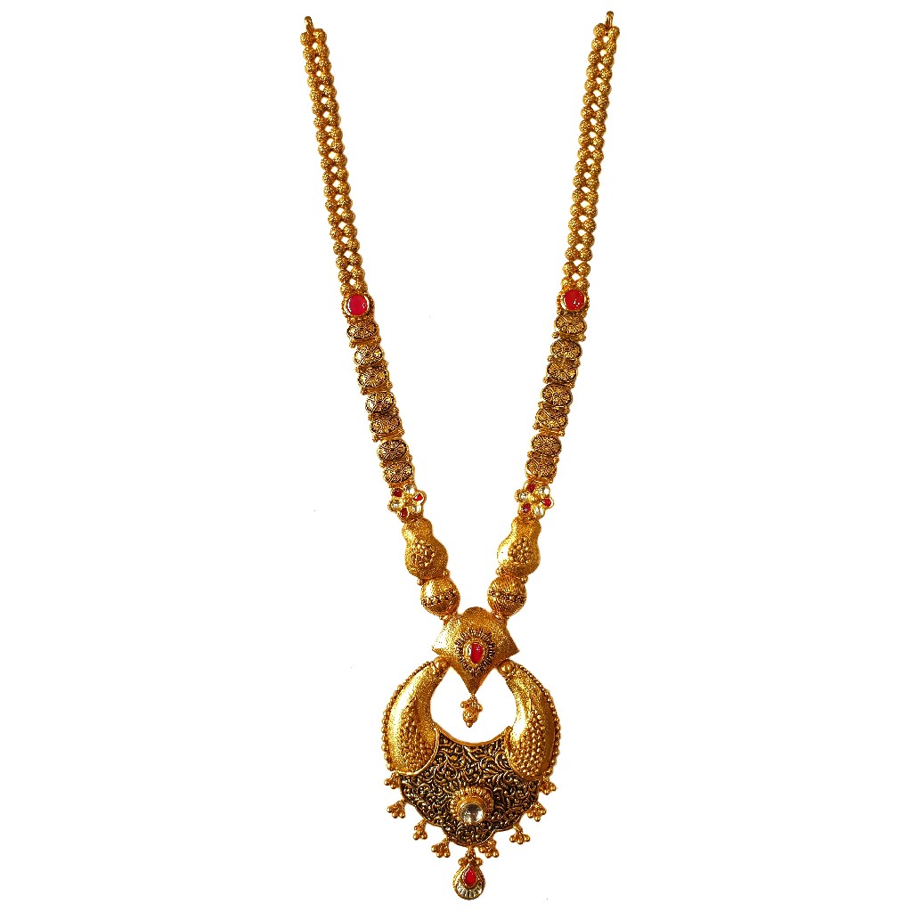 22K Gold Antique Long Set With Earr...