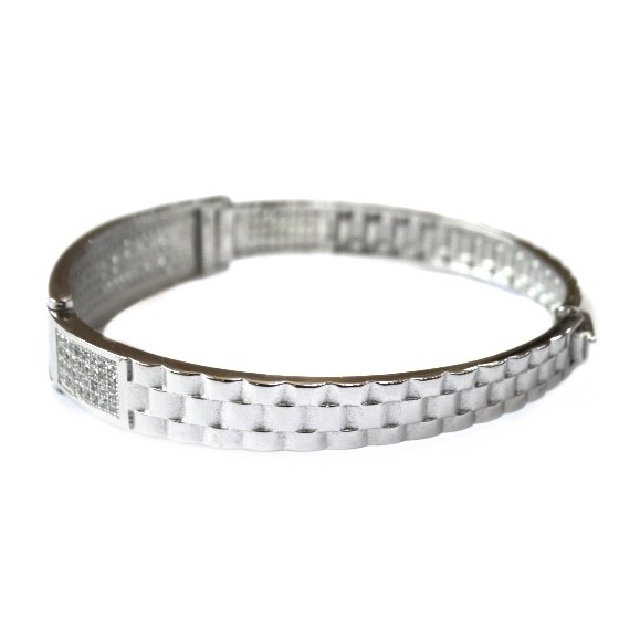 925 sterling silver gents kada bracelet mga - brs0385