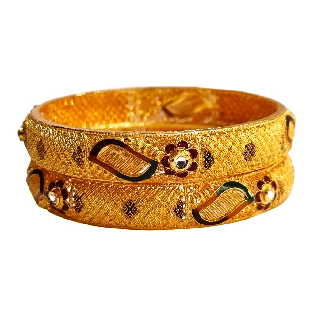 22K Gold Designer Patla Bangles MGA...