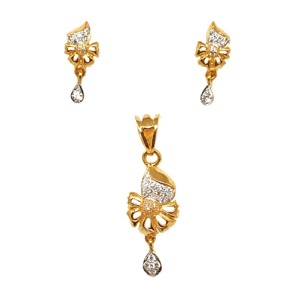 22K Gold Designer Pendant Set MGA -...