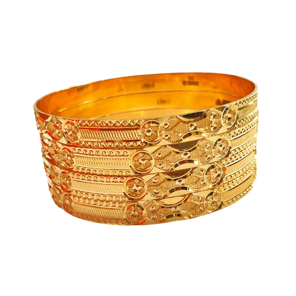 22K Gold Fancy Bangles MGA - GB0001