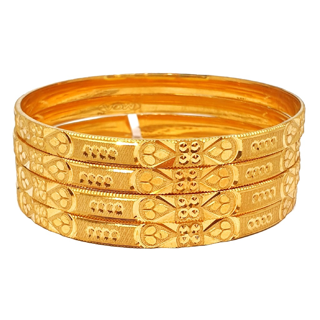 One gram gold forming plain bangles...