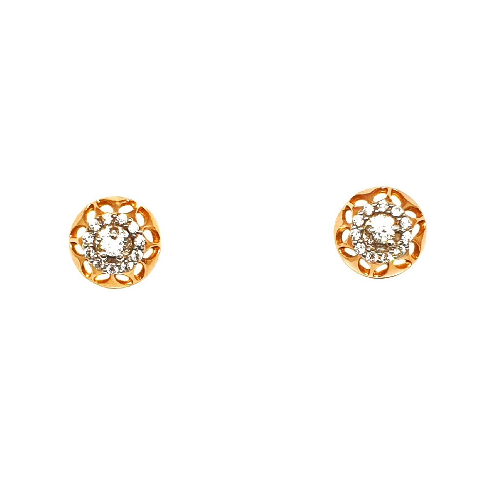 18K Rose Gold Round Shape Earrings...