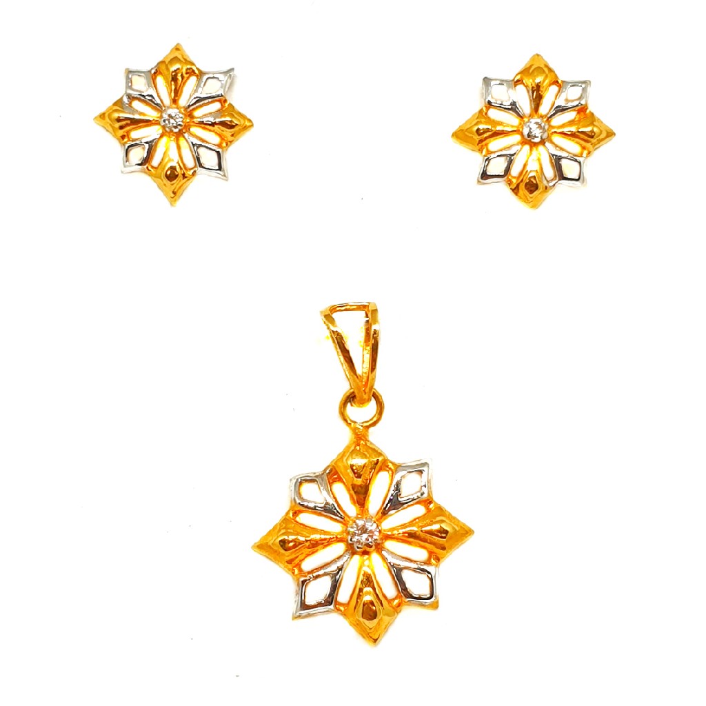 22K Gold Designer Pendant Set MGA -...