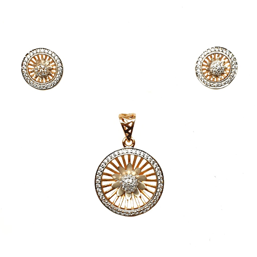 18K Rose Gold Round Shaped Designer...