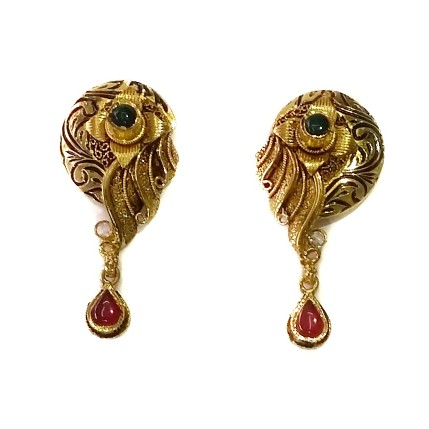 916 Gold Antique Oxidised Designer Nakashi Necklace Set MGA - GN076