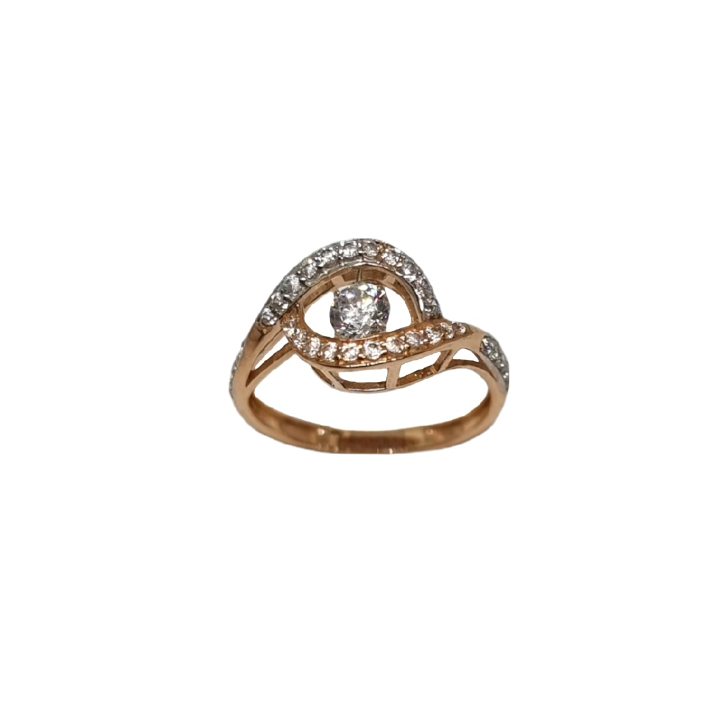 18K Rose Moveble Diamond Ring MGA -...