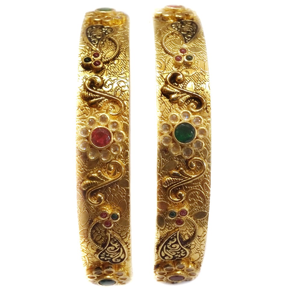 22k Gold Flower Shape Antique Kada...