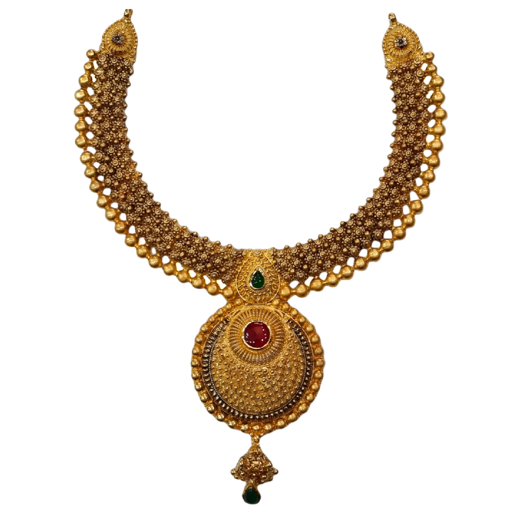 22K Gold Antique Fancy Necklace Set...