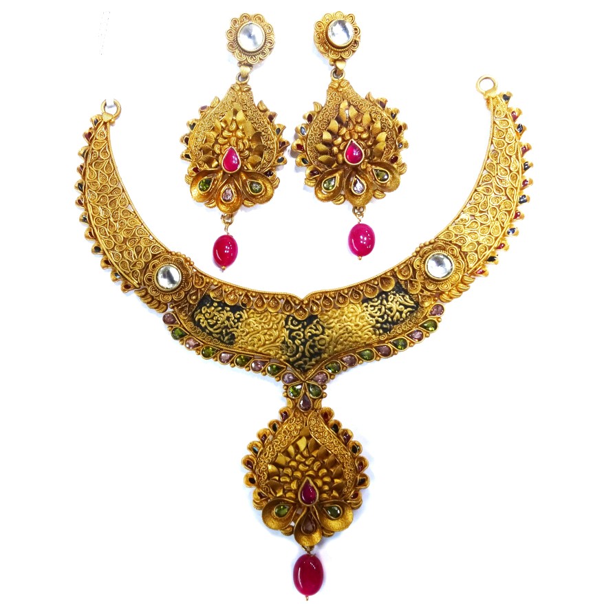 1 gram gold forming antique necklac...