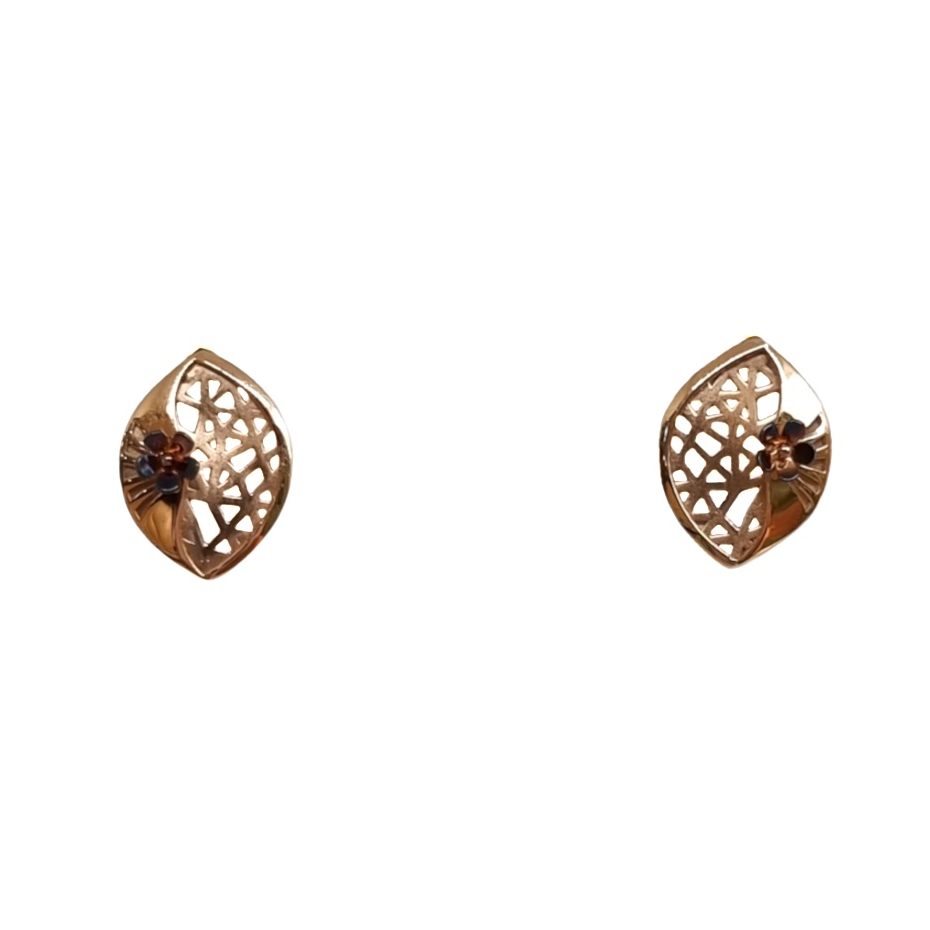 18k rose gold flower shape designer...