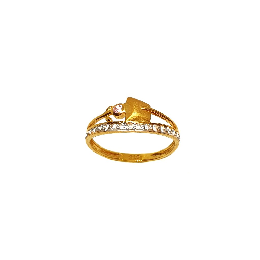 22K Gold Matte Finish Designer Ring...