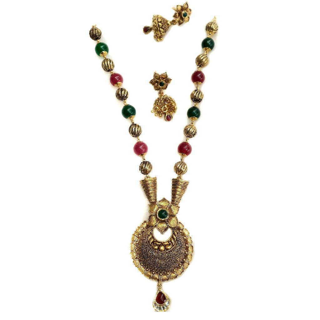 916 gold antique necklace set mga -...