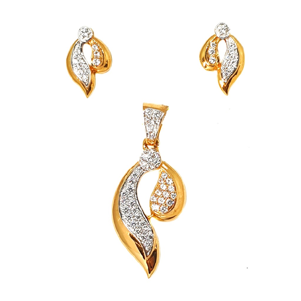 22K Gold Modern Pendant Set MGA - P...