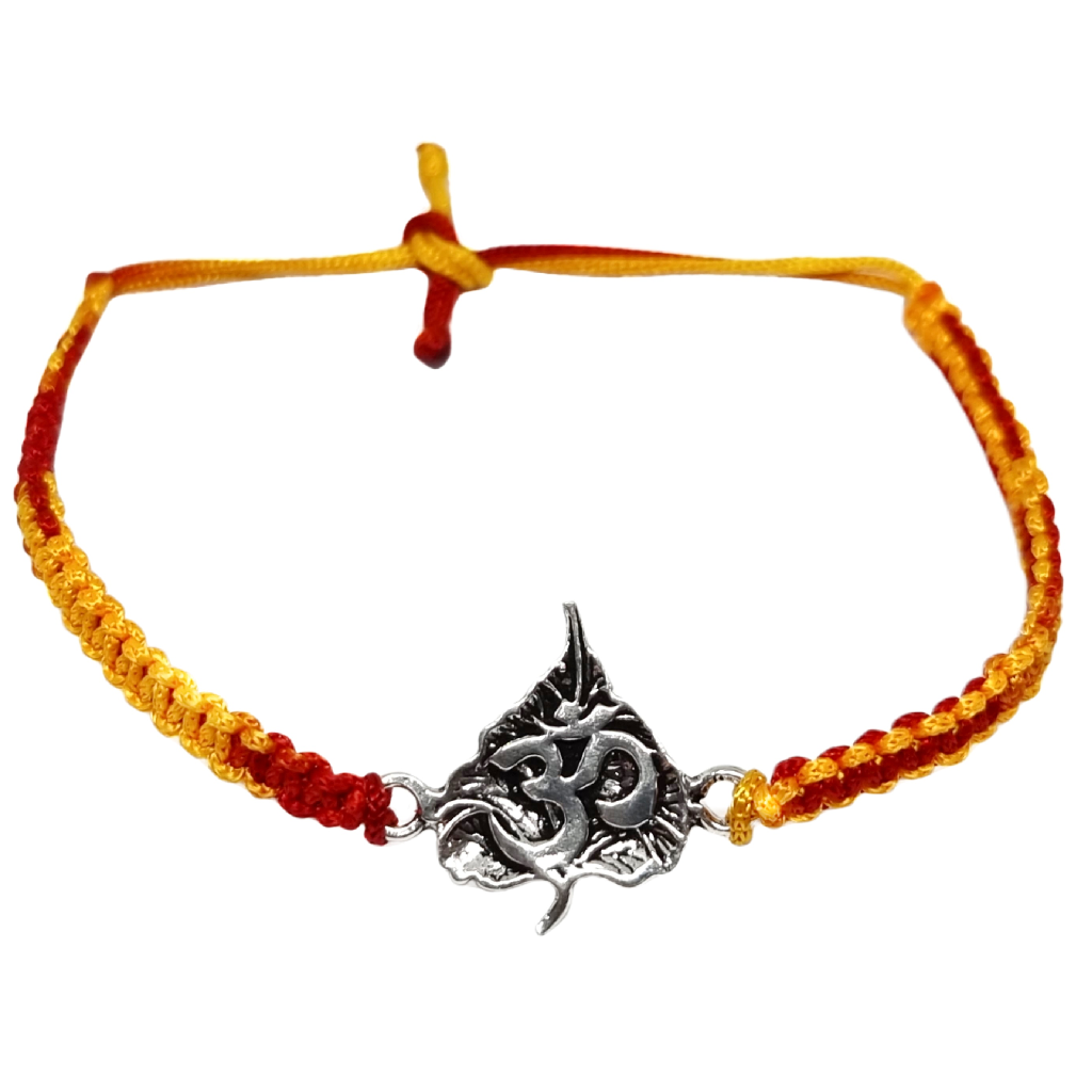 Om in leaf broach rakhi in 925  Ste...