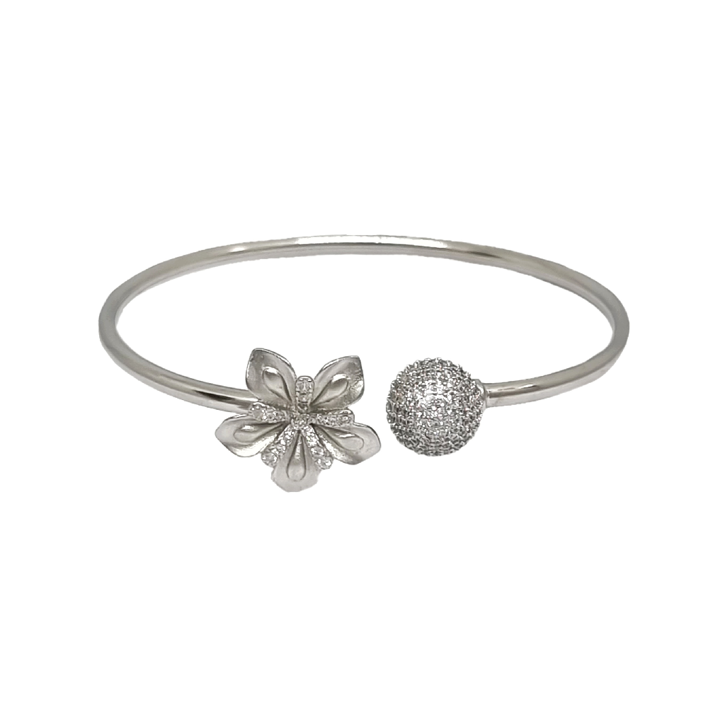 Diamond Ball And Flower Bracelet In...