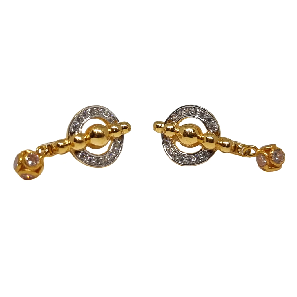 18K Gold Round Shaped Fancy Earring...