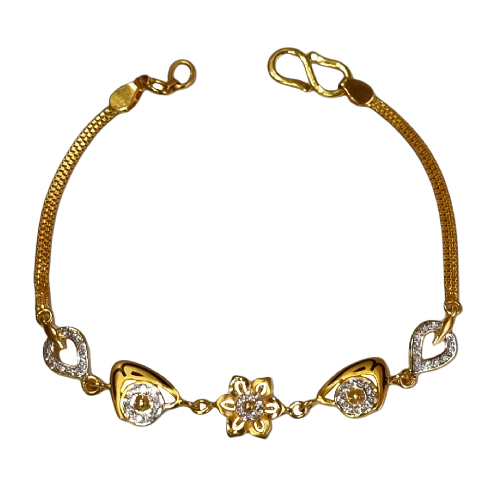 22K Gold Flower Shape Designer Brac...