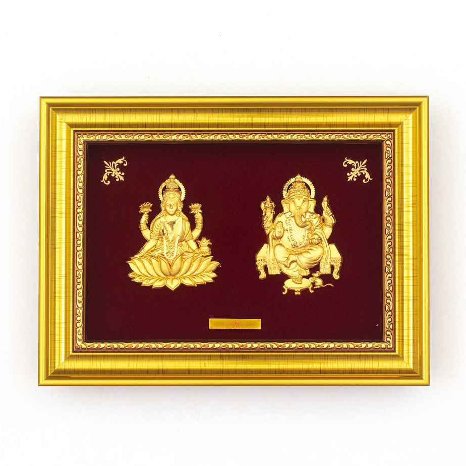 Lakshmiji And Ganeshji Frame In 24K...