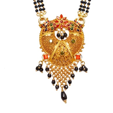 22kt Gold Kalkatti 3 Line Mangalsutra MGA - GM030