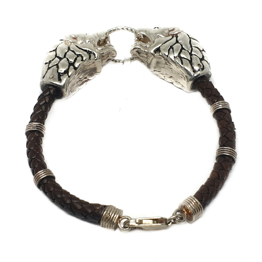 925 sterling silver lion bracelet mga - krs0081