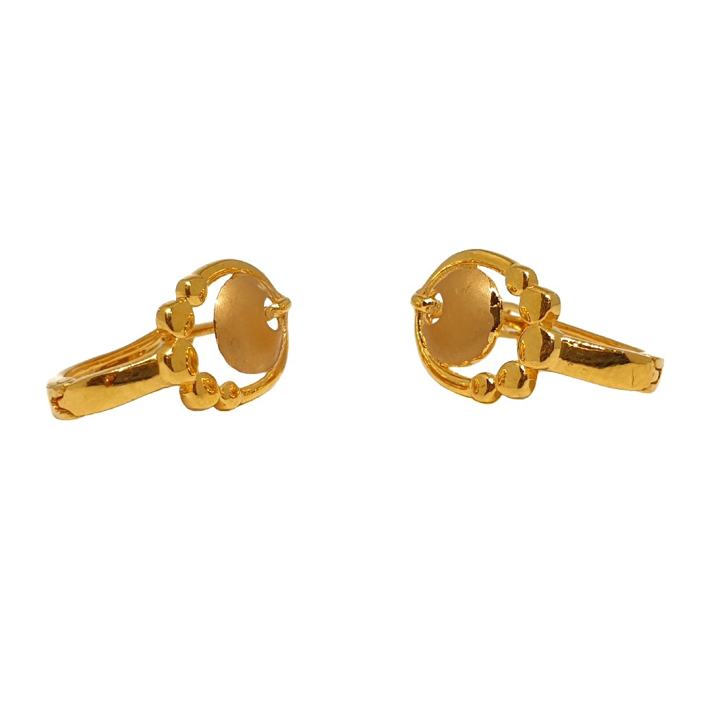 18K Plain Gold Designer Earrings MG...