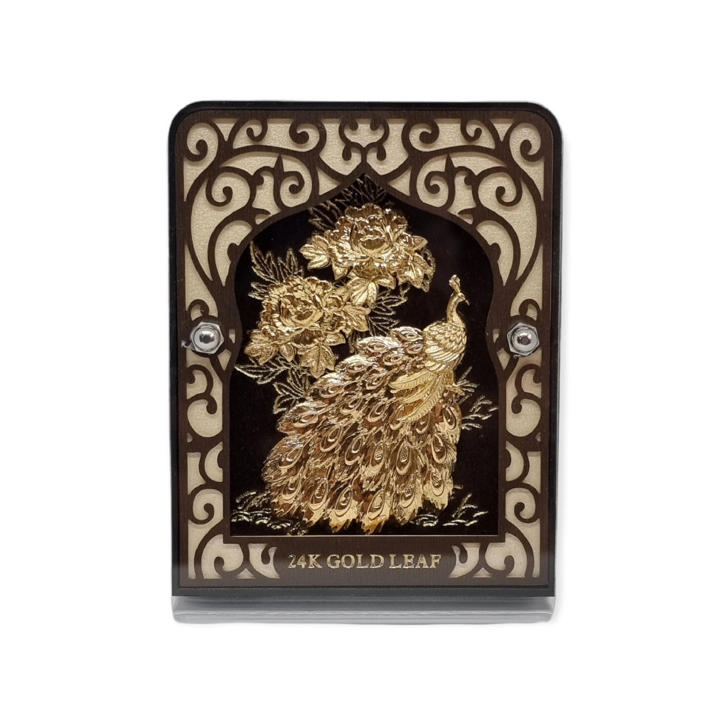 24 Carat Gold Foil Peacock Frame MG...