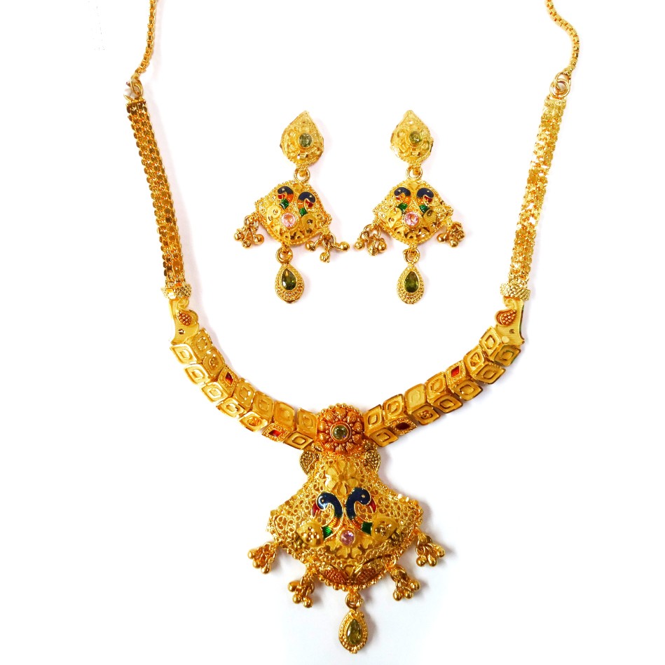 One gram gold forming necklace set...